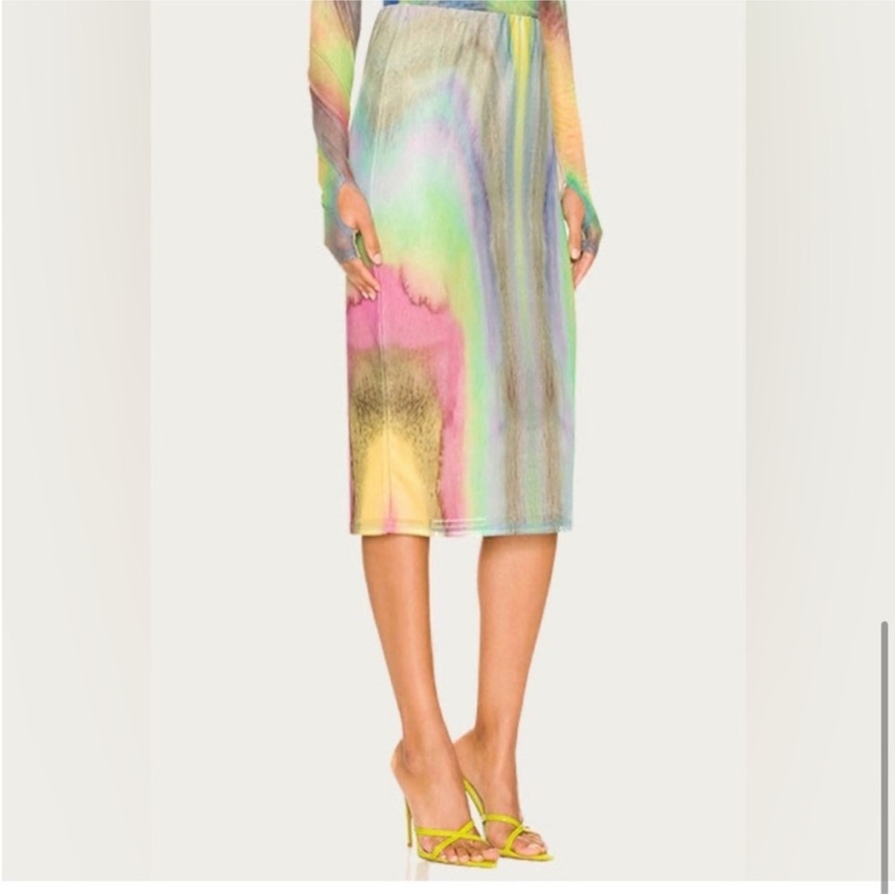 AFRM Lynn Rainbow Midi Skirt Size XS - Picture 2 of 7